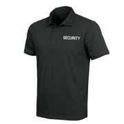 Polo negro SECURITY de algodón, manga corta, cierre de 3 botones