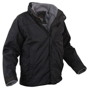 Chaqueta All Weather 3 en 1 negra con capucha oculta