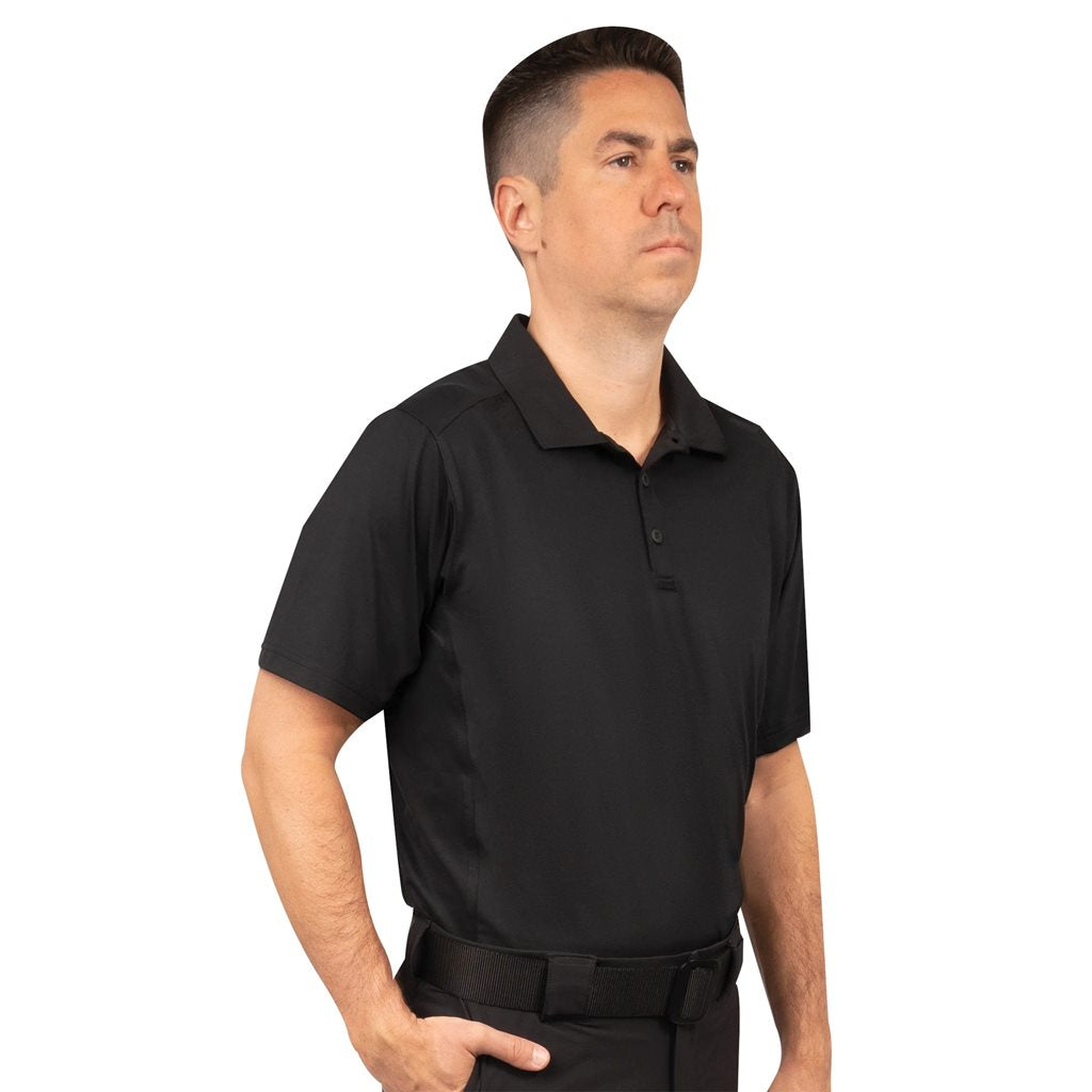 Polo TACTICAL PERFORMANCE manga corta negro, tejido que evacua la humedad