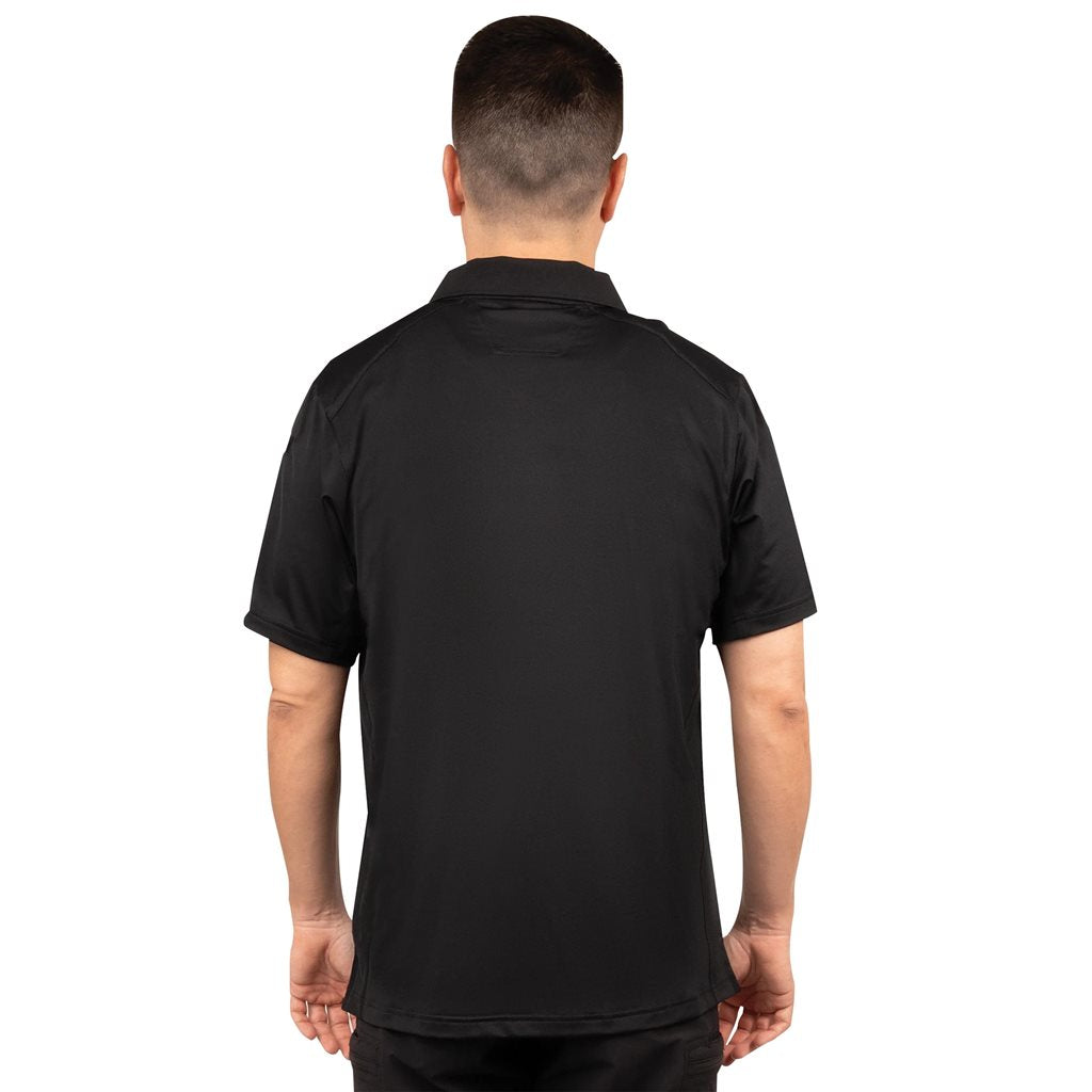 Polo TACTICAL PERFORMANCE manga corta negro, tejido que evacua la humedad
