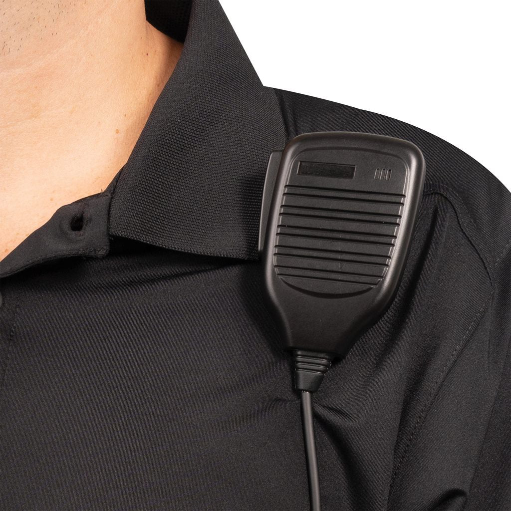 Polo TACTICAL PERFORMANCE manga corta negro, tejido que evacua la humedad