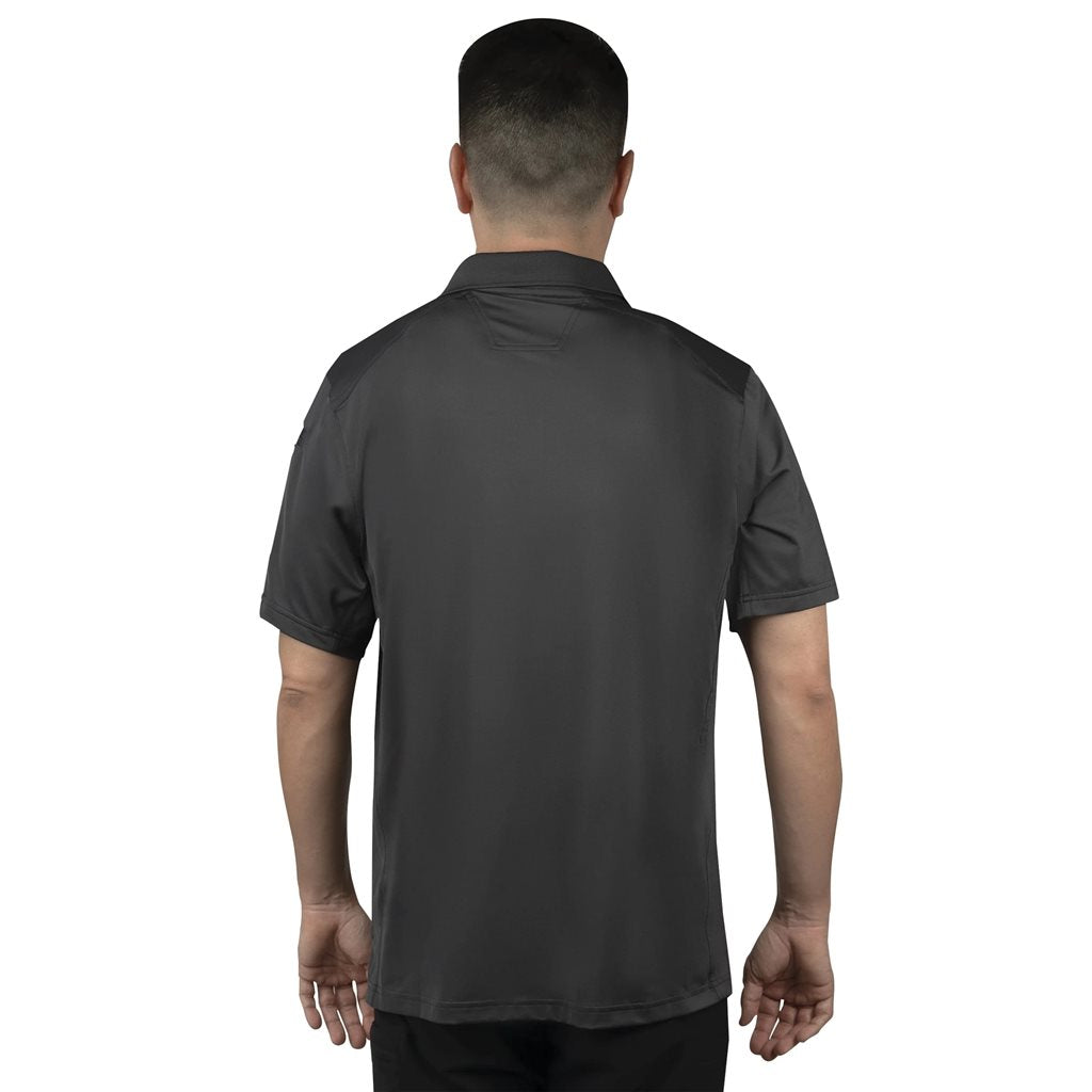 Polo TACTICAL PERFORMANCE manga corta gris carbón, tejido 92% poliéster y 8% spandex