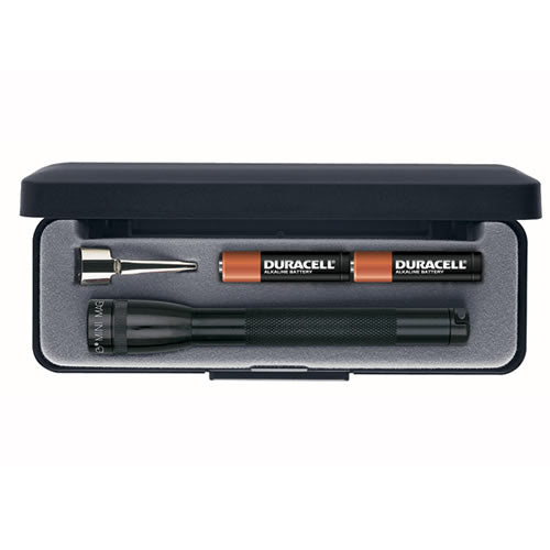 Linterna Mini Maglite negra con clip, aluminio, 2 pilas AAA