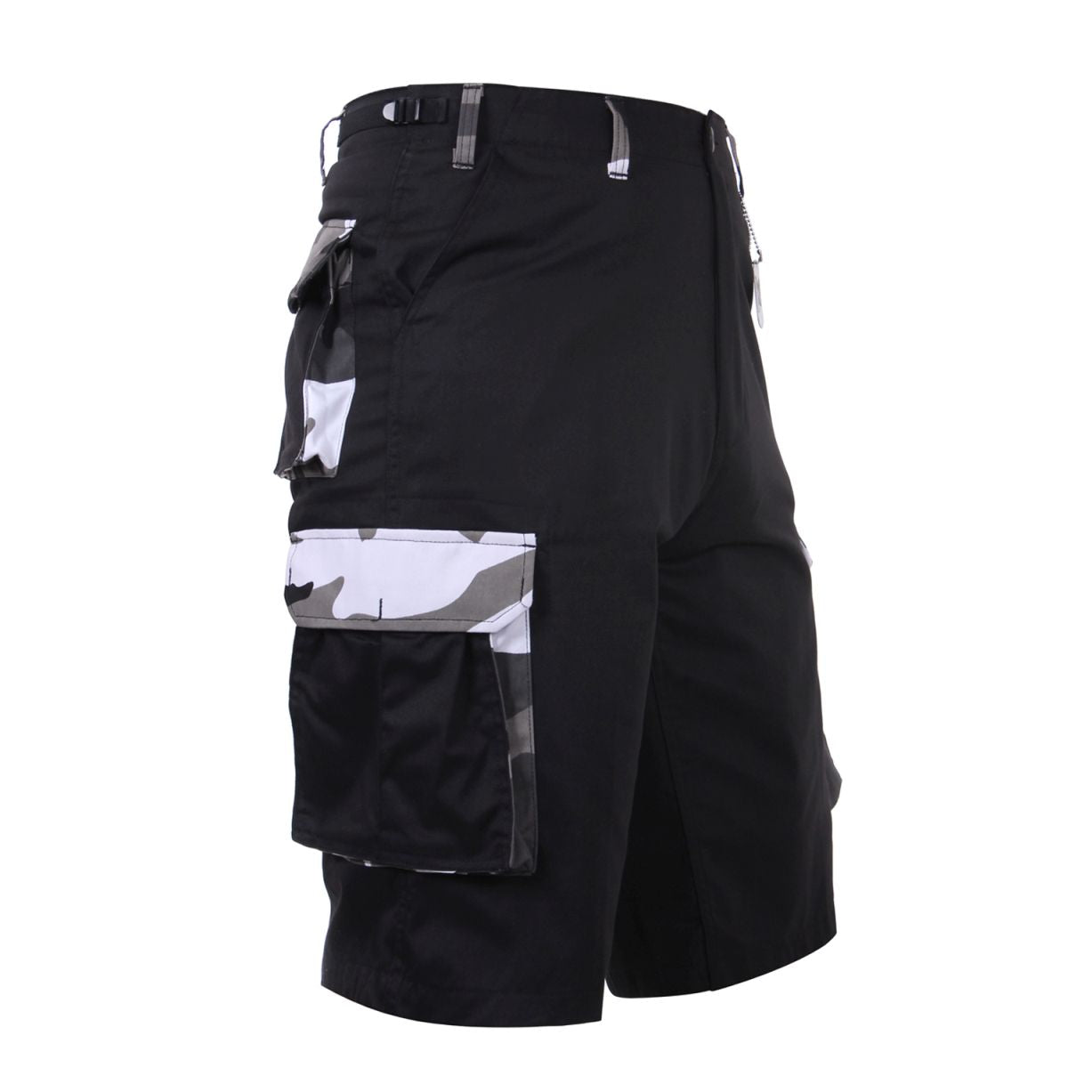 Pantalones cortos FATIGUE XTRA UTRA FORCE negros estilo BDU con perneras alargadas