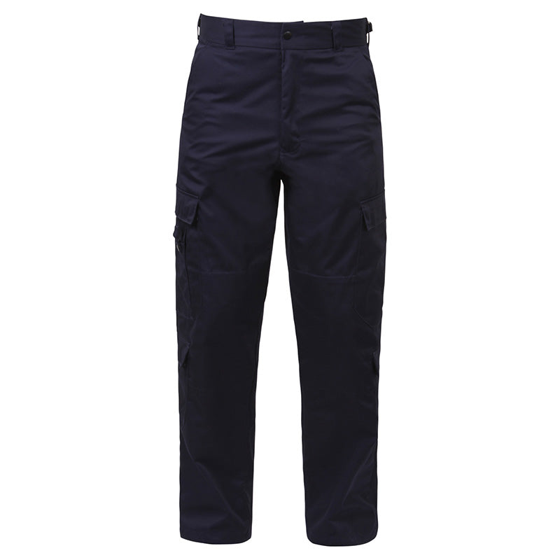 Pantalones EMT azul marino con múltiples bolsillos y bolsillo para tijeras