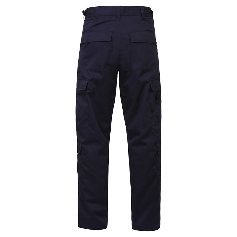 Pantalones EMT azul marino con múltiples bolsillos y bolsillo para tijeras