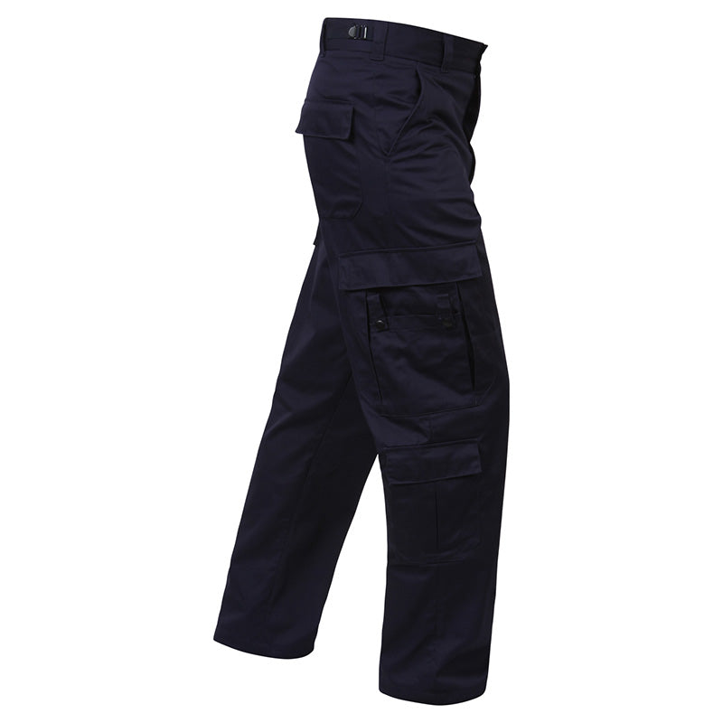 Pantalones EMT azul marino con múltiples bolsillos y bolsillo para tijeras