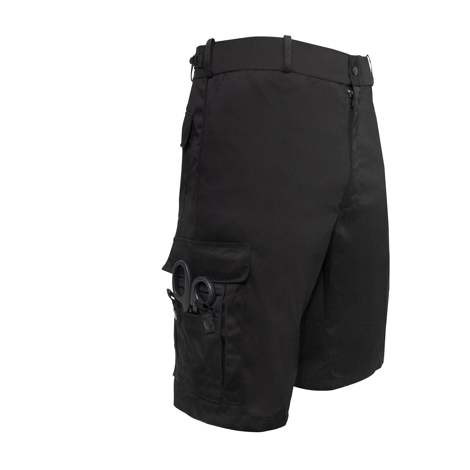 Pantalones cortos EMT negros multibolsillos con bolsillo específico para tijeras
