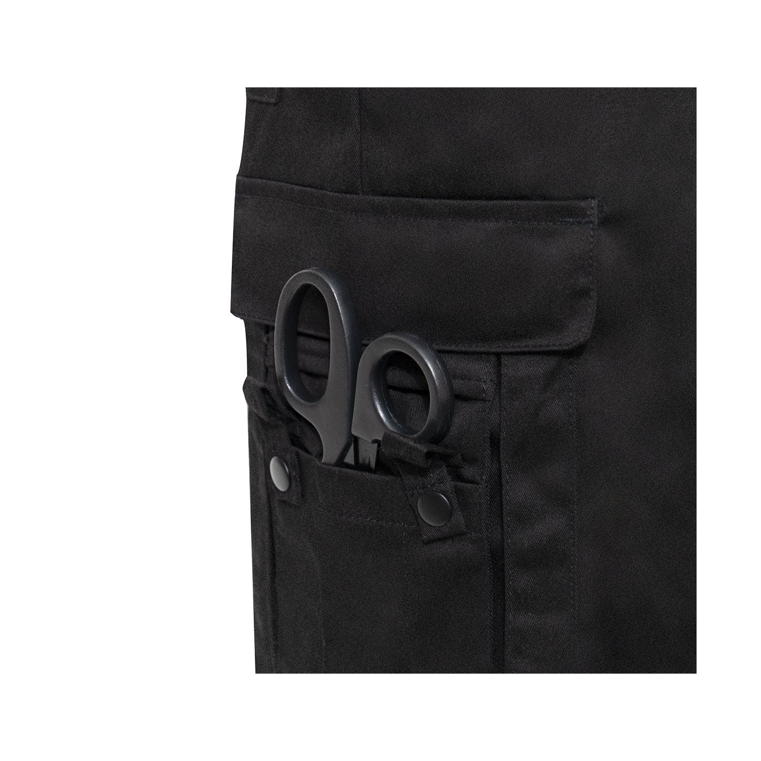 Pantalones cortos EMT negros multibolsillos con bolsillo específico para tijeras