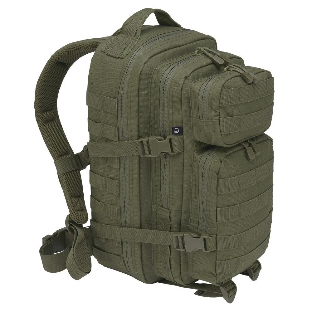 Mochila táctica US Cooper verde con 2 compartimentos principales y 2 bolsillos frontales, poliéster 600D