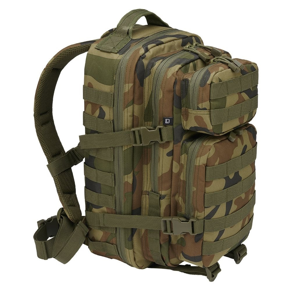 Mochila táctica US Cooper verde con 2 compartimentos principales y 2 bolsillos frontales, poliéster 600D