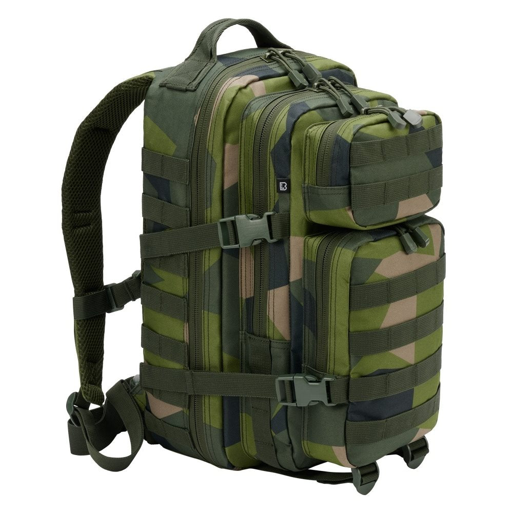 Mochila táctica US Cooper verde con 2 compartimentos principales y 2 bolsillos frontales, poliéster 600D