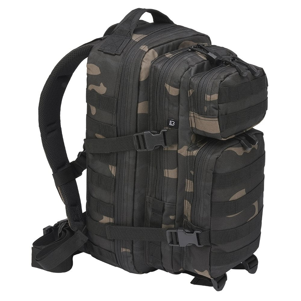 Mochila táctica US Cooper verde con 2 compartimentos principales y 2 bolsillos frontales, poliéster 600D