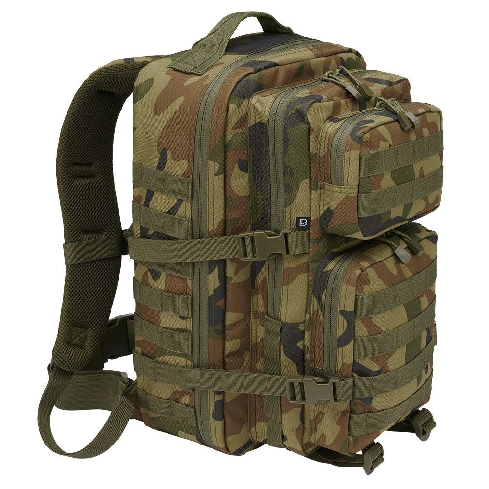 Mochila US COOPER grande verde en poliéster 600D con recubrimiento, dos compartimentos y bolsillos frontales