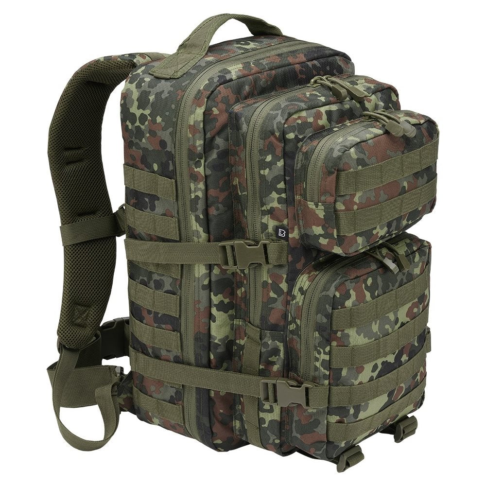 Mochila US COOPER grande verde en poliéster 600D con recubrimiento, dos compartimentos y bolsillos frontales