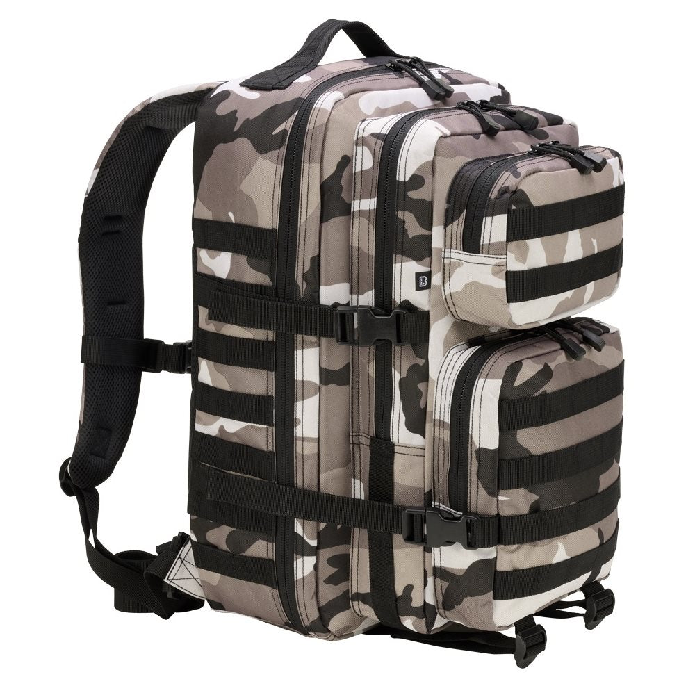 Mochila US COOPER grande verde en poliéster 600D con recubrimiento, dos compartimentos y bolsillos frontales