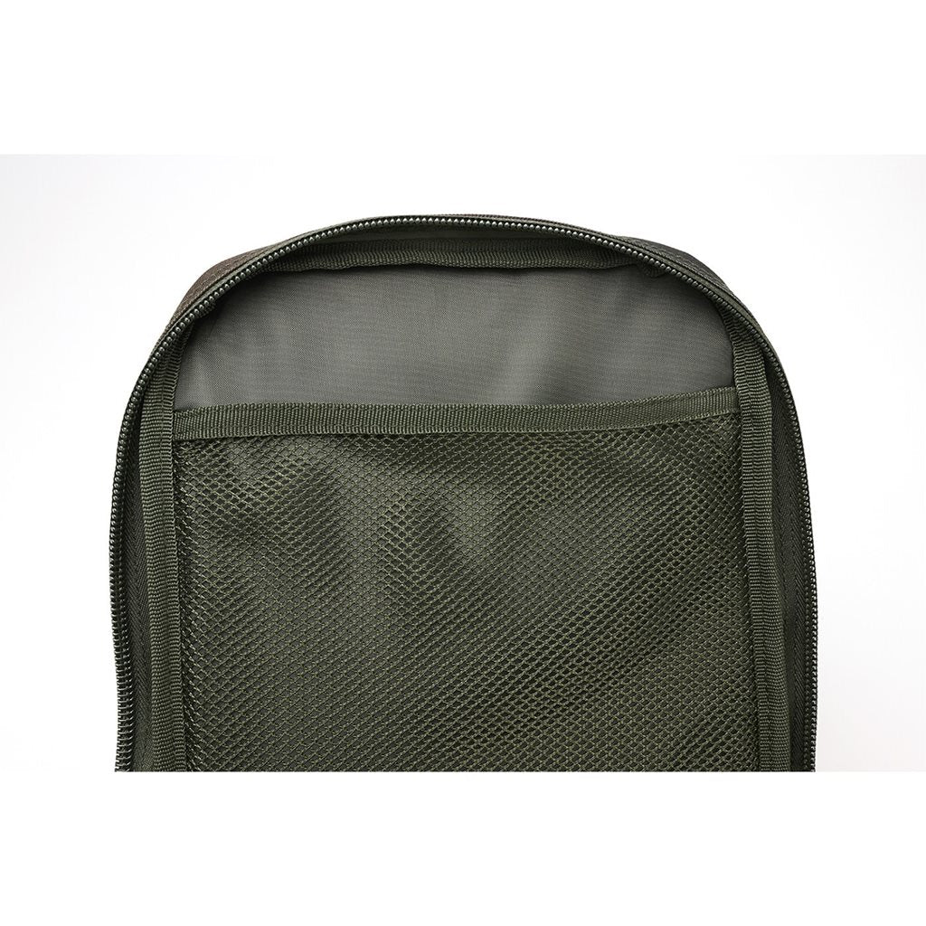 Mochila US COOPER grande verde en poliéster 600D con recubrimiento, dos compartimentos y bolsillos frontales