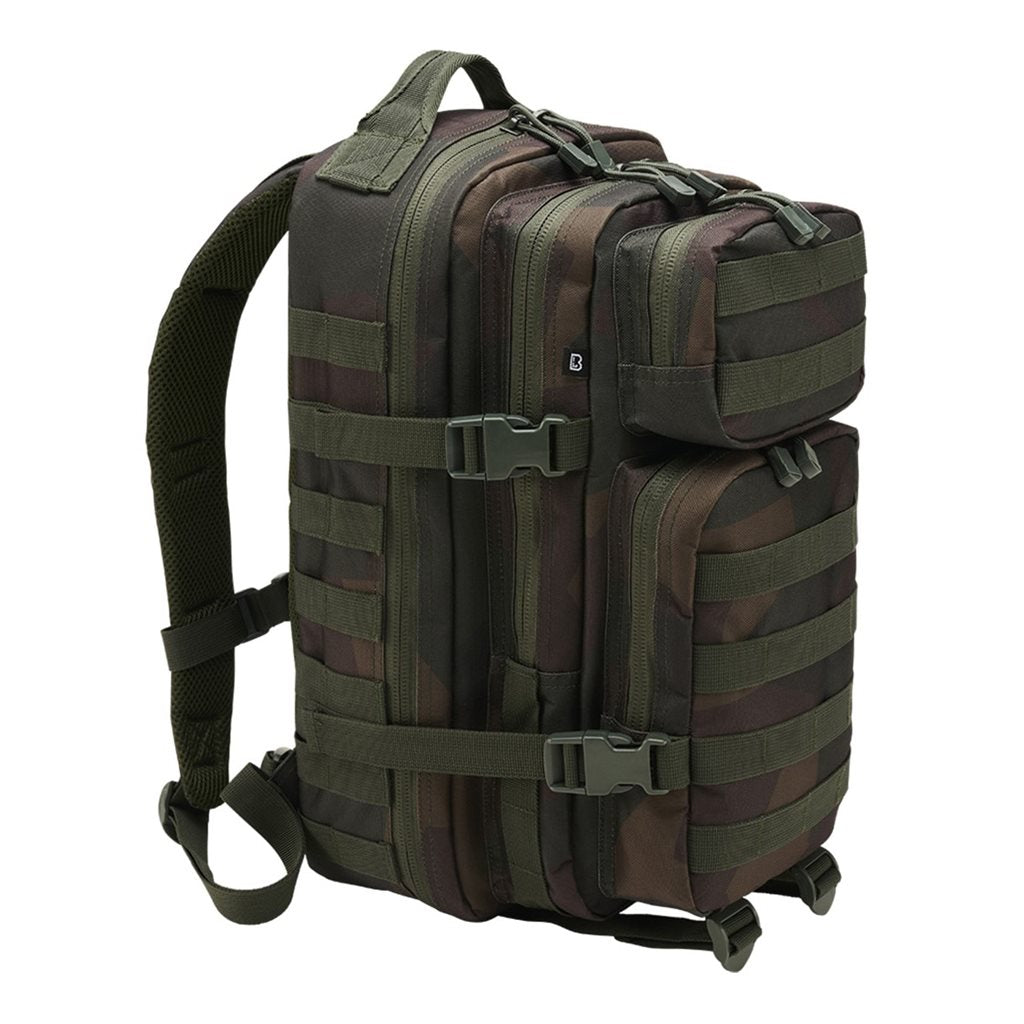 Mochila US COOPER grande verde en poliéster 600D con recubrimiento, dos compartimentos y bolsillos frontales