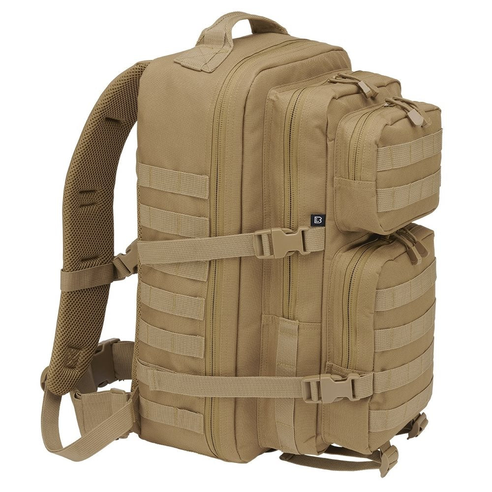 Mochila US COOPER grande verde en poliéster 600D con recubrimiento, dos compartimentos y bolsillos frontales
