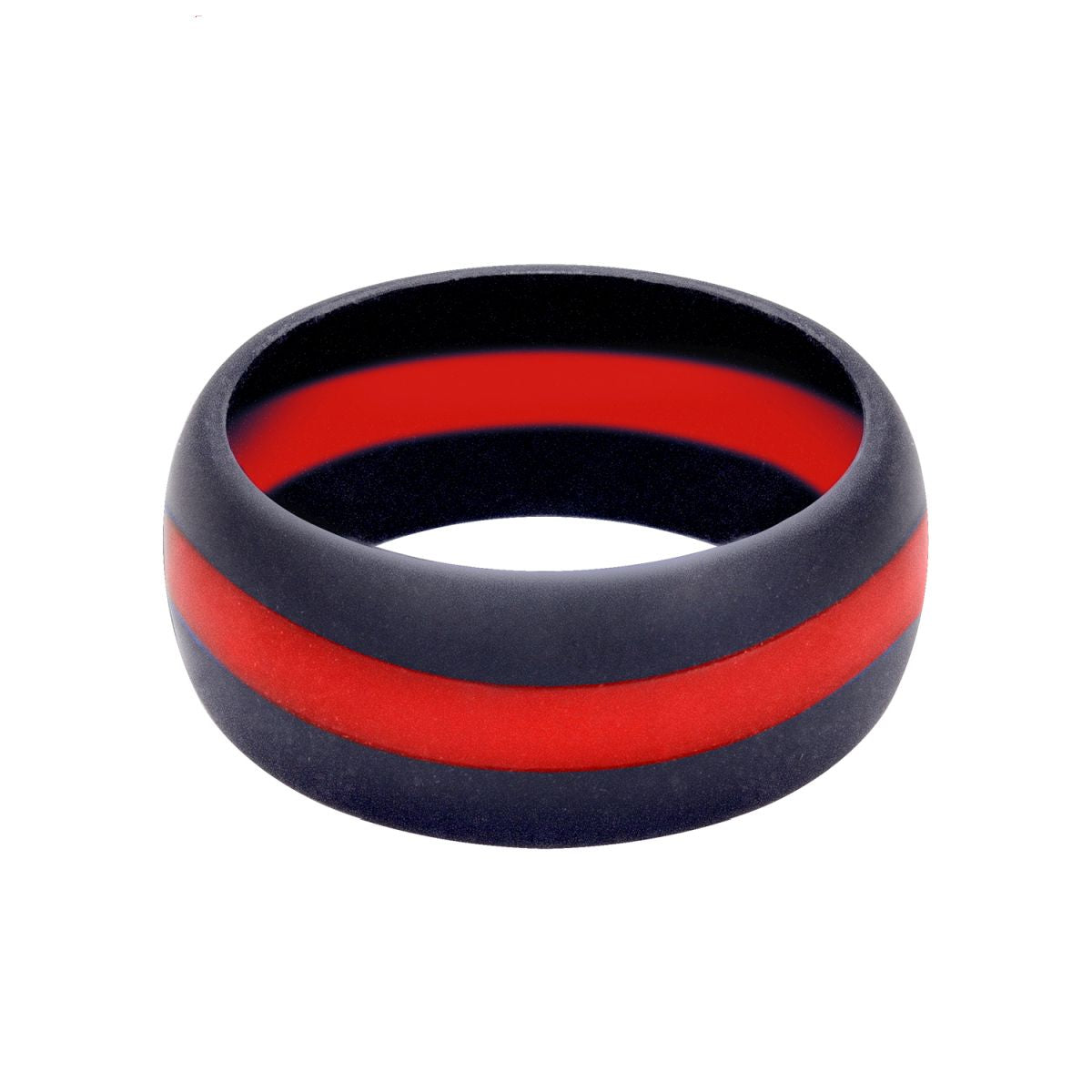 Anillo de silicona negro con línea roja central, resistente hasta 150 °C