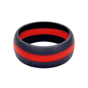Anillo de silicona negro con línea roja central, resistente hasta 150 °C