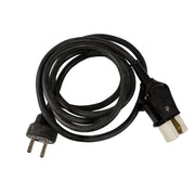 Cable de alimentación FLEXO goma negra 190 cm con enchufe de porcelana 250V