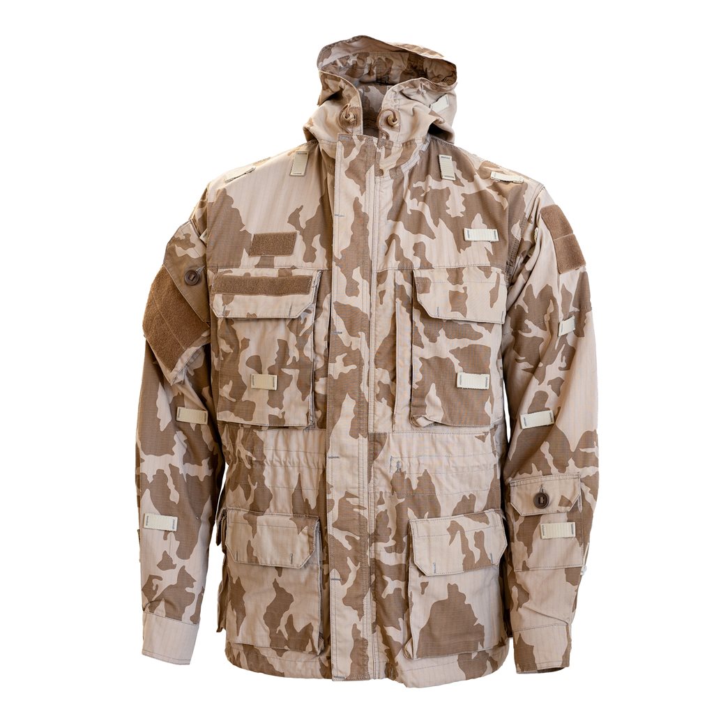 Chaqueta táctica AČR vz.95 Desert rip-stop smock con capucha ajustable y múltiples bolsillos