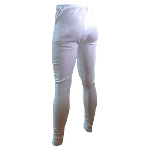 Pantalón térmico largo JITEX GOBIS S01 blanco, tejido canalé 100% algodón, cintura elástica