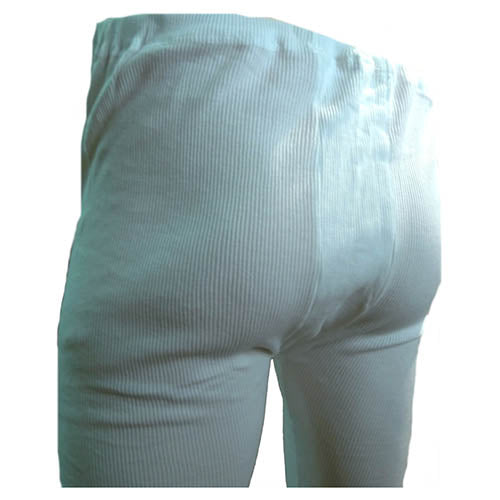 Pantalón térmico largo JITEX GOBIS S01 blanco, tejido canalé 100% algodón, cintura elástica