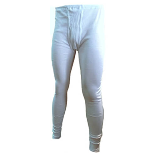 Pantalón térmico largo JITEX GOBIS S01 blanco, tejido canalé 100% algodón, cintura elástica