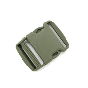 Hebilla de plástico verde para correa de 50 mm, forma de tridente