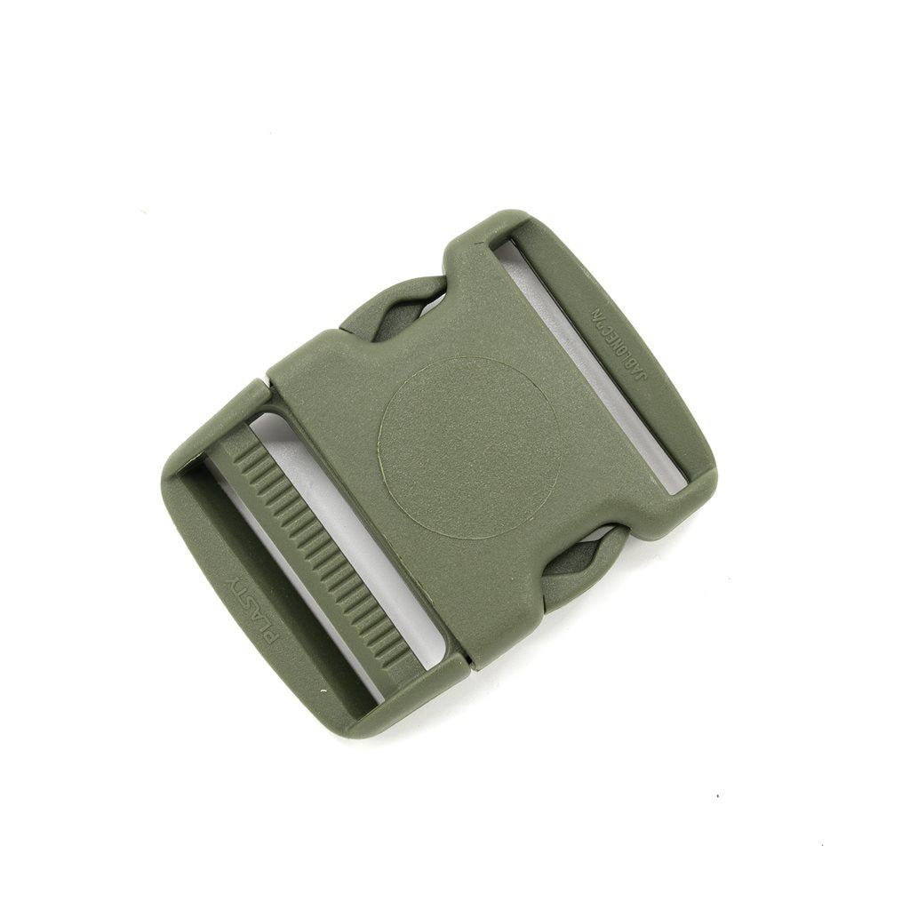 Hebilla de plástico verde para correa 40 mm con forma de tridente