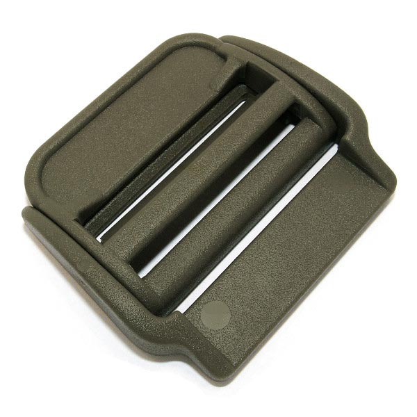 Hebilla deslizante de plástico verde para correa 50 mm