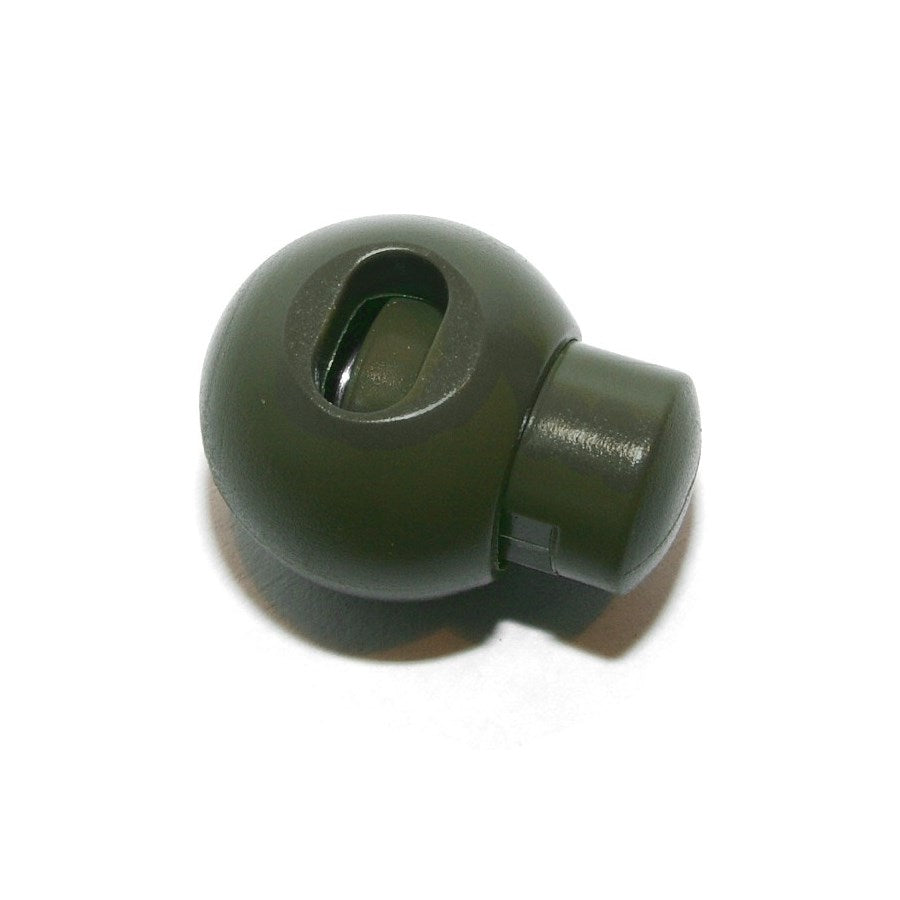 Tope de cordón bola de plástico verde, 22 x 17 x 15 mm