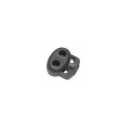 Bloqueador doble de cordón plástico negro, apto para cordones de hasta 3 mm, 17,5×15,5×7 mm