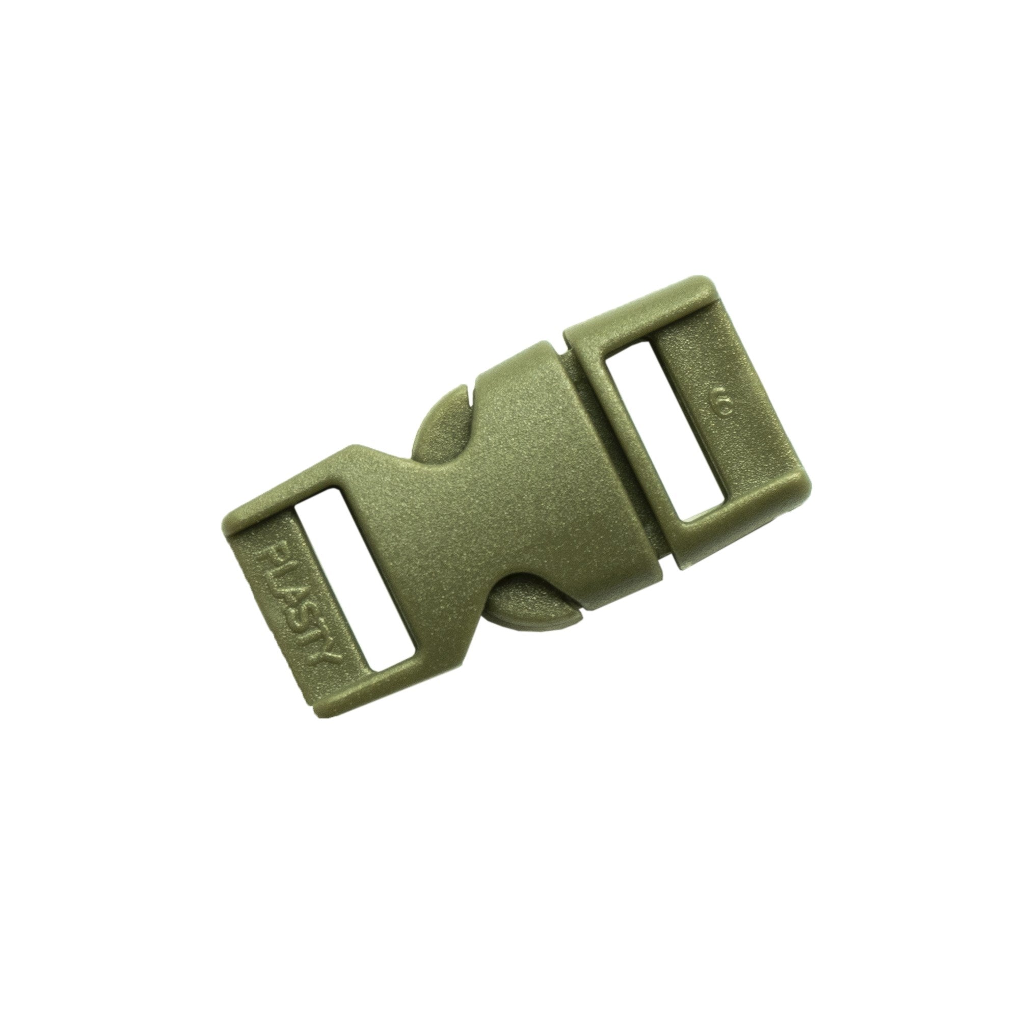 Hebilla plástica verde completa para correa 10 mm con forma de tridente
