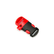 Hebilla de plástico roja y negra con silbato, apta para correas de hasta 2 cm