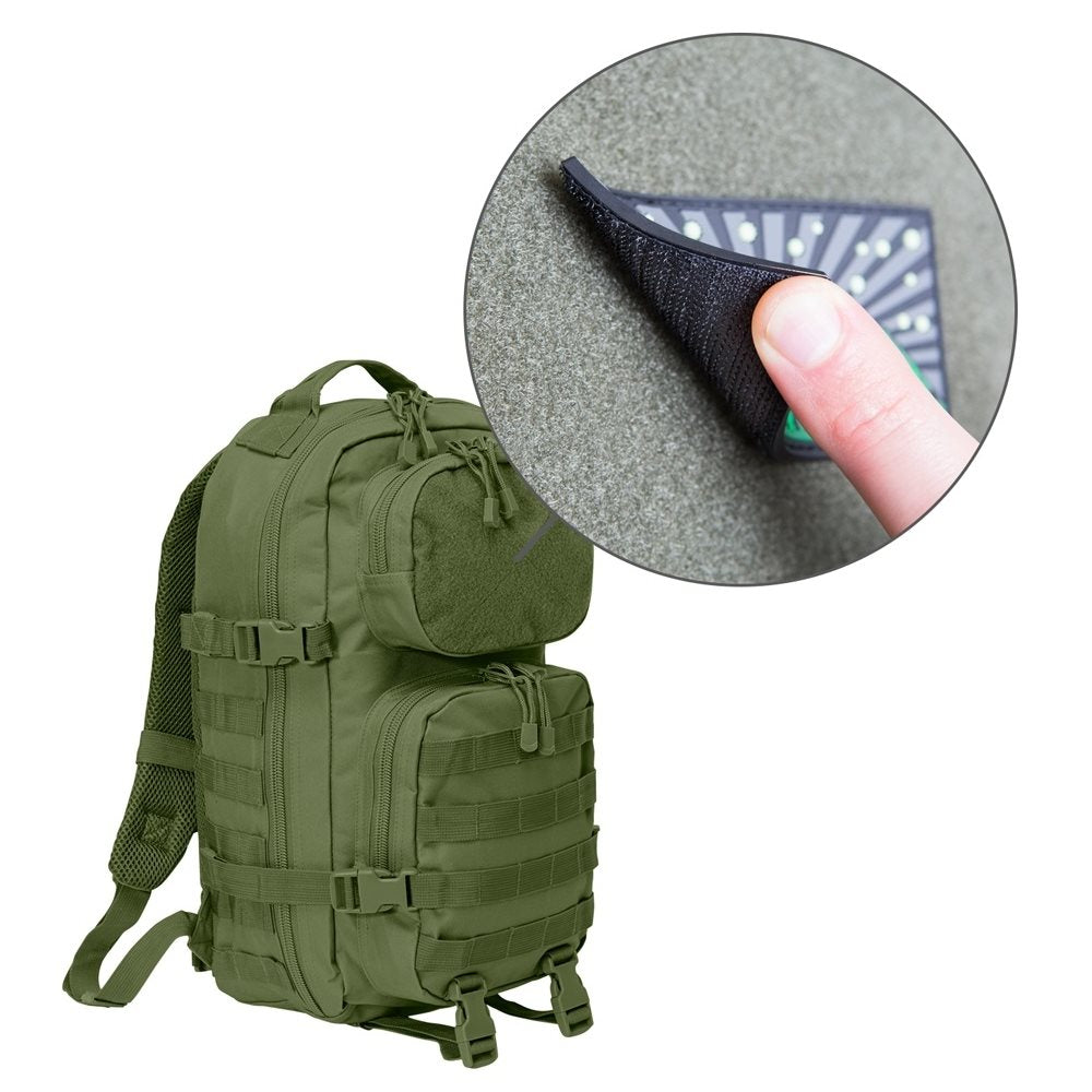 Mochila táctica US Cooper Velcro en poliéster 600D con panel de velcro y dos bolsillos frontales