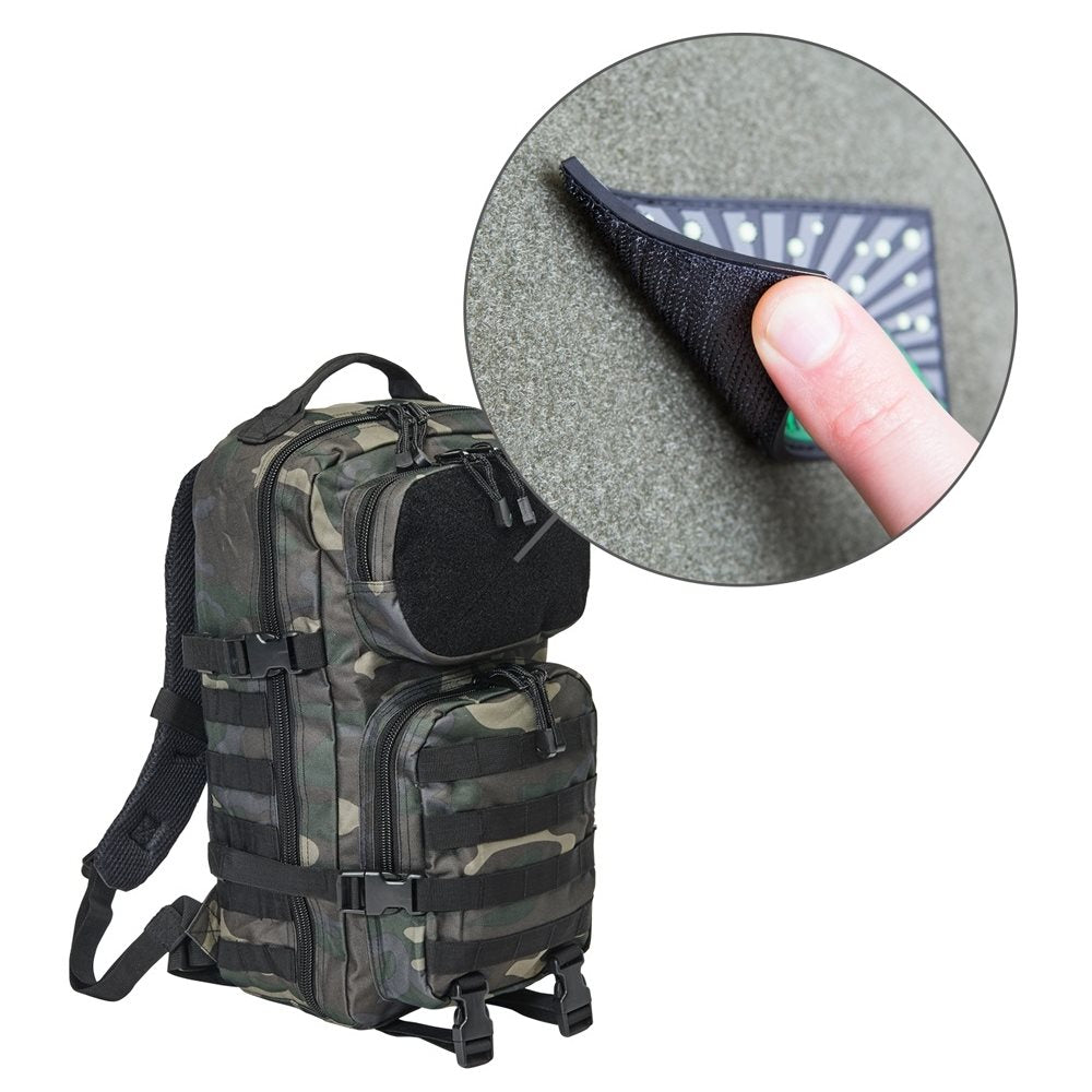 Mochila táctica US Cooper Velcro en poliéster 600D con panel de velcro y dos bolsillos frontales