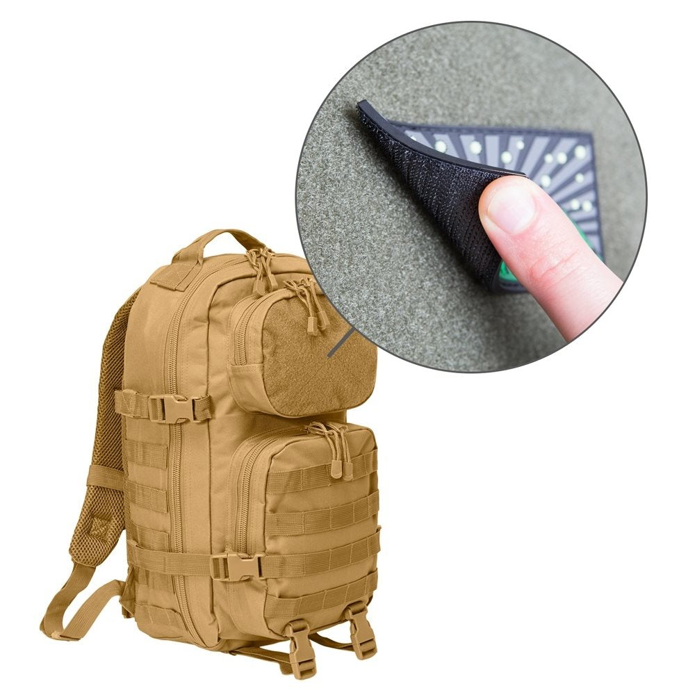 Mochila táctica US Cooper Velcro en poliéster 600D con panel de velcro y dos bolsillos frontales