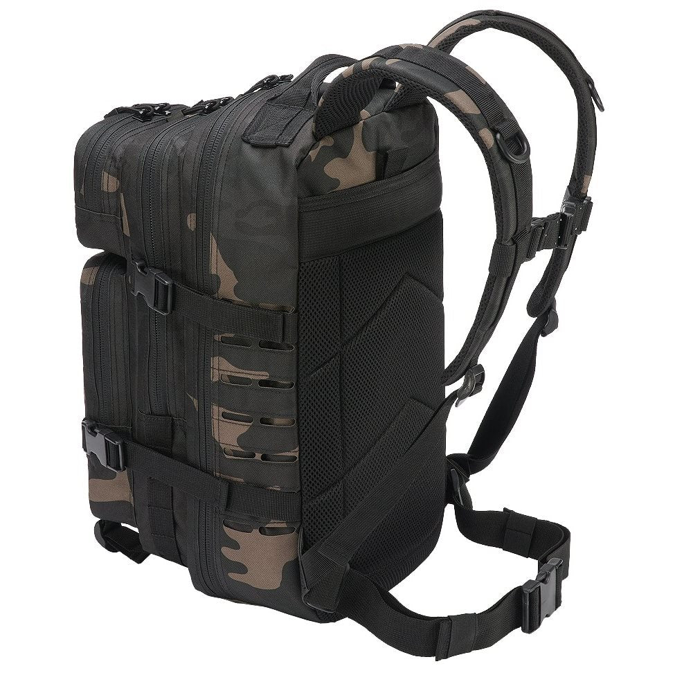 Mochila tactica US Cooper Lasercut verde en poliester 600D con corte laser y varios compartimentos