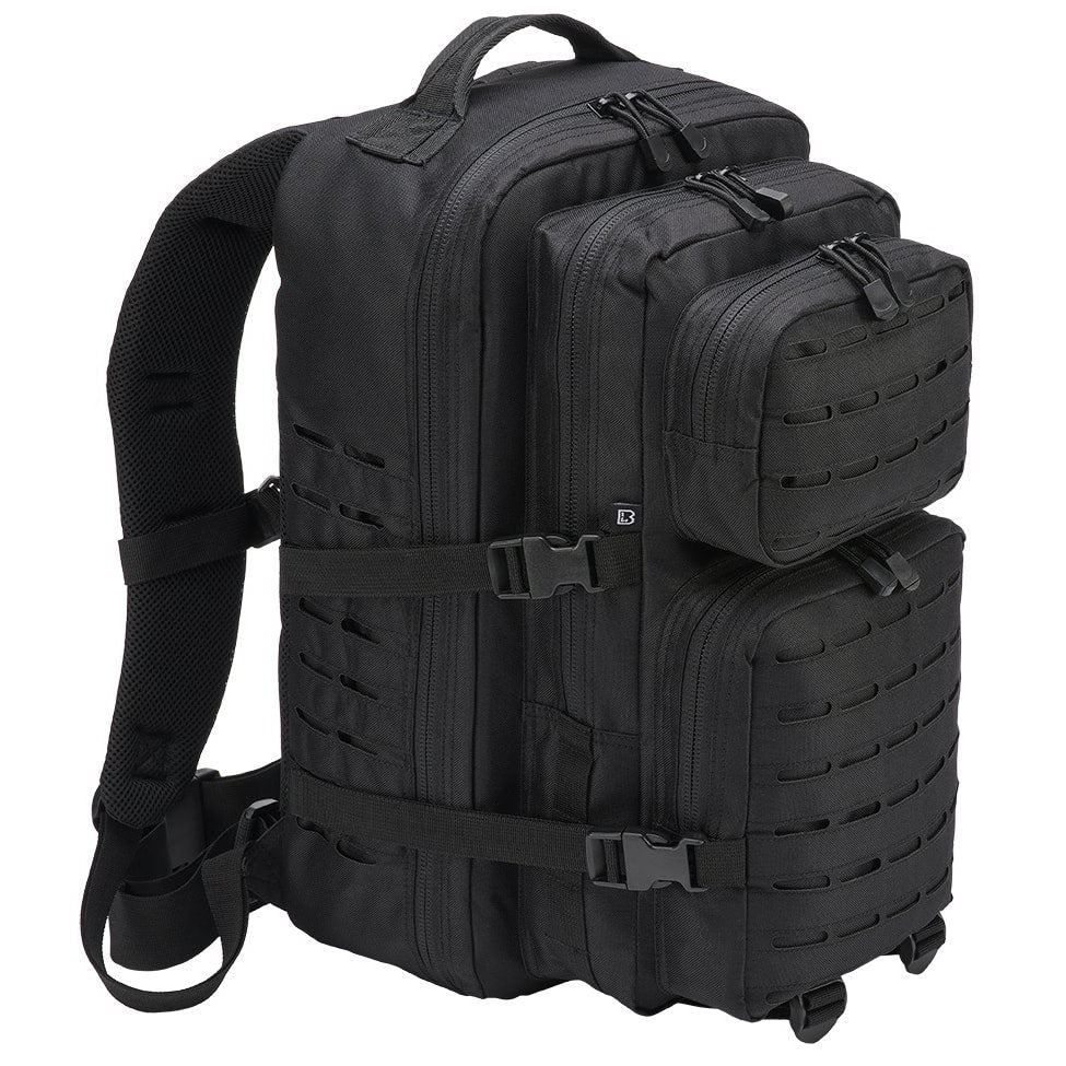 Mochila táctica US COOPER LASERCUT verde con paneles recortados con láser y múltiples bolsillos