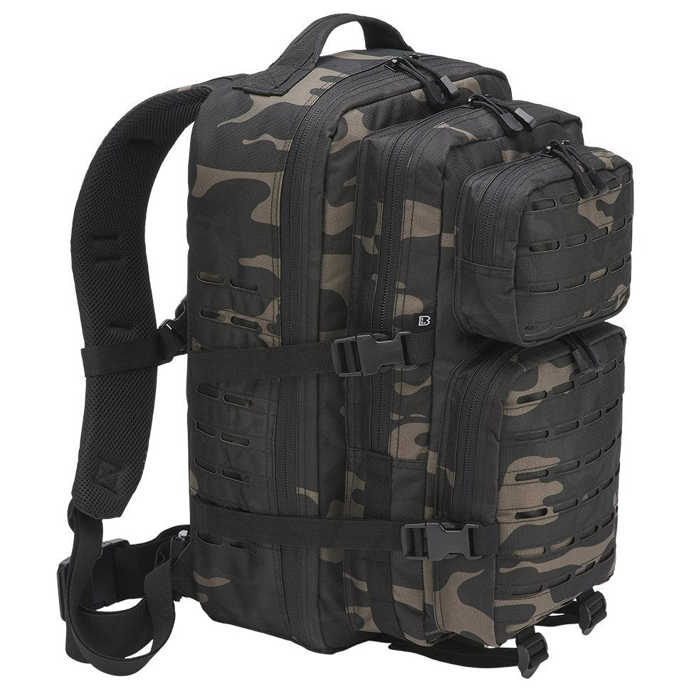 Mochila táctica US COOPER LASERCUT verde con paneles recortados con láser y múltiples bolsillos