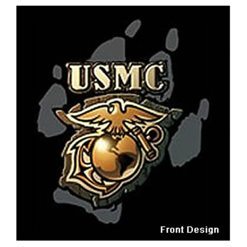 Camiseta negra USMC BUDOG con estampado Devil Dog, manga corta