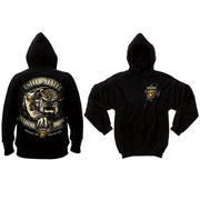 Sudadera negra con capucha, gran estampado 'Dogs of War' en la espalda y logo USMC en el pecho