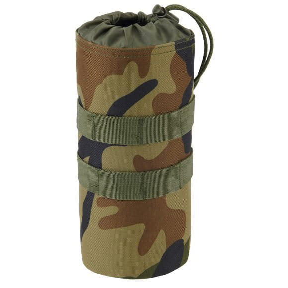 Funda para botella 0,5-1 l MOLLE verde en poliéster 600D, compatible con MOLLE/PALS y fijación al cinturón