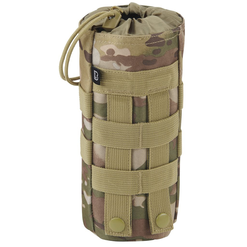 Funda para botella 0,5-1 l MOLLE verde en poliéster 600D, compatible con MOLLE/PALS y fijación al cinturón