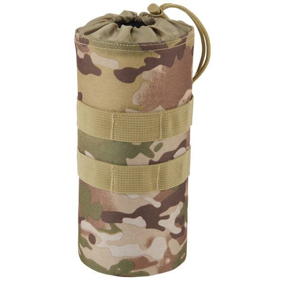 Funda para botella 0,5-1 l MOLLE verde en poliéster 600D, compatible con MOLLE/PALS y fijación al cinturón