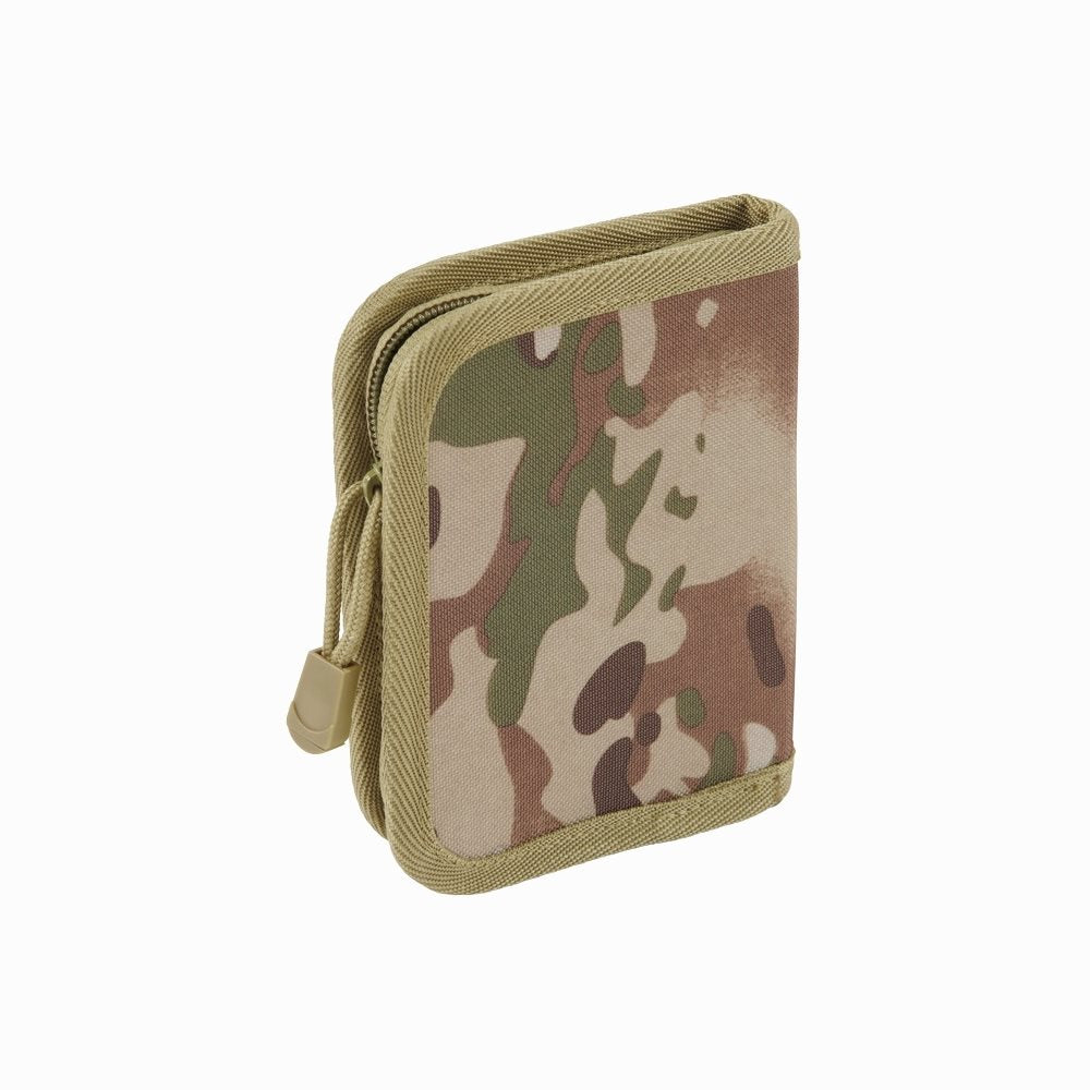Monedero BRANDIT verde de poliéster 600D con cremallera, organizador de tarjetas y bolsillo para monedas