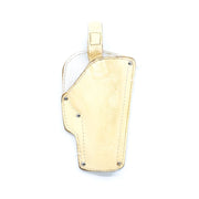 Funda de pistola abierta de cuero blanca usada